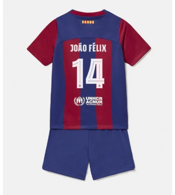 Barcelona Joao Felix #14 Koszulka Podstawowych Dziecięca 2023-24 Krótki Rękaw (+ Krótkie spodenki)